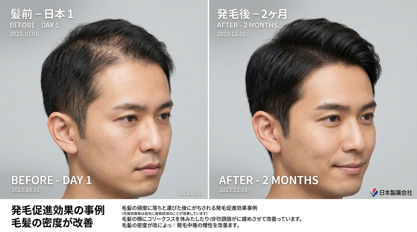 2ヶ月間の継続による頭皮の変化事例
