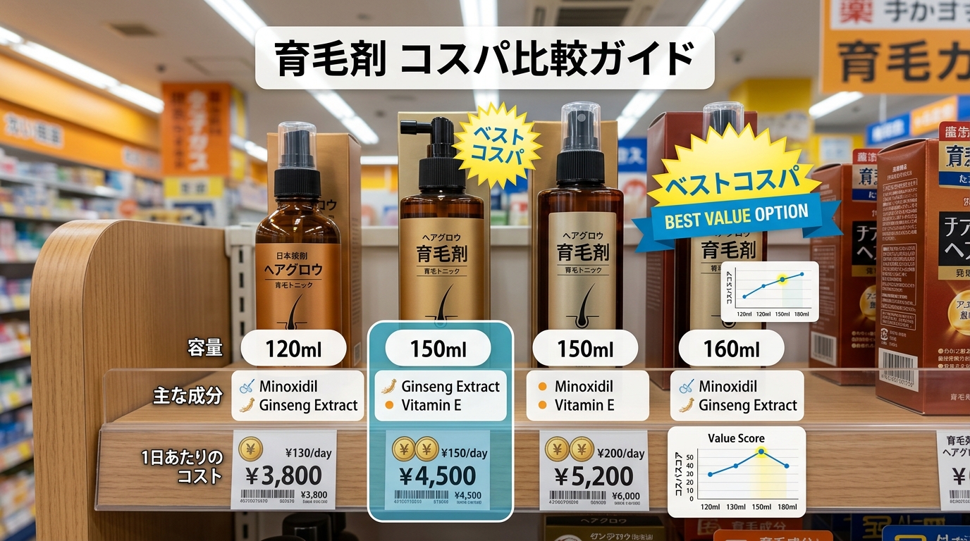 市販育毛剤とのコスパ比較